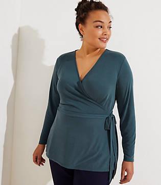 Loft Plus Sandwashed Wrap Top