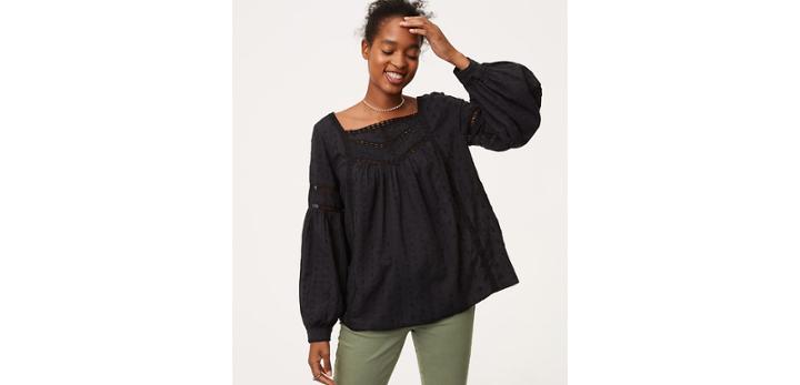 Loft Lacy Eyelet Blouse