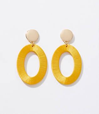 Loft Thread Wrapped Ring Drop Earrings