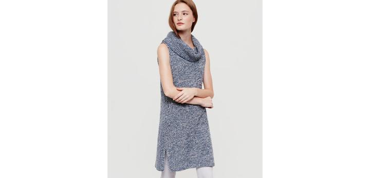 Loft Lou & Grey Marled Sleeveless Cowl Sweater