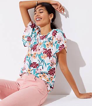 Loft Lily Petal Sleeve Vintage Soft Tee