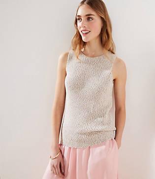 Loft Marled Ribbed Sleeveless Sweater