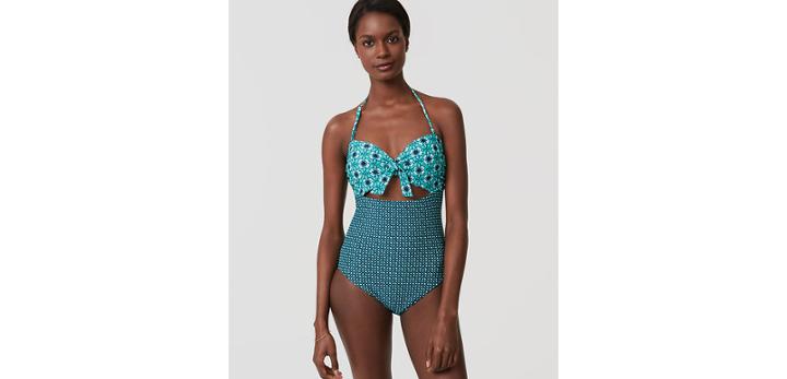 Loft Beach Tie Strapless One Piece Swimsuit