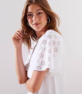 Loft Eyelet Sleeve Tee