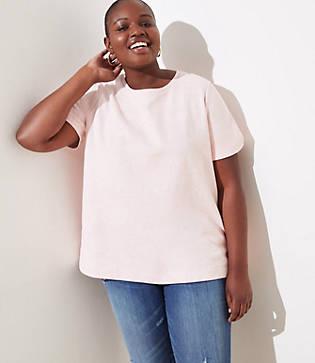 Loft Plus Floral Jacquard Raglan Tee