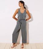 Loft Button Front Tie Waist Jumpsuit