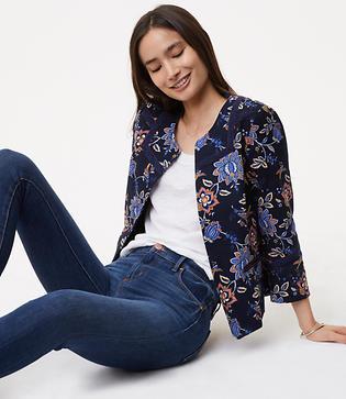 Loft Denim Performance Leggings In Vivid Dark Indigo Wash
