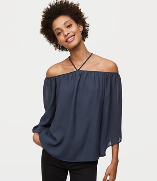 Loft Strappy Off The Shoulder Halter Top