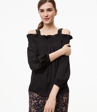 Loft Beaded Strap Off The Shoulder Top