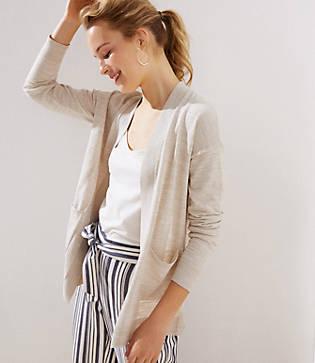 Loft Drop Shoulder Pocket Open Cardigan