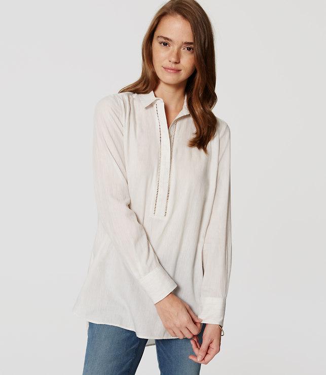 Loft Ladder Lace Tunic Shirt