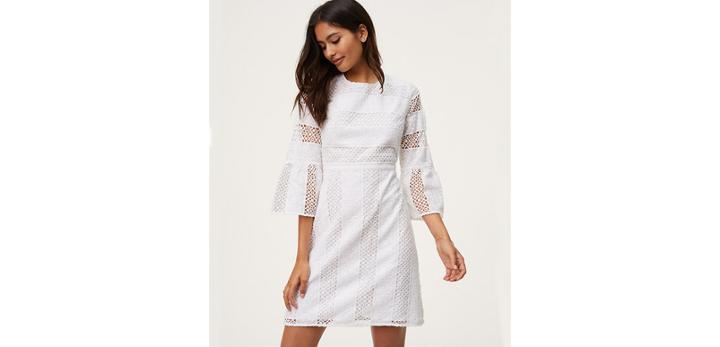 Loft Lace Bell Sleeve Dress