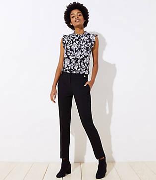Loft Slim Button Tab Waist Pencil Pants In Marisa Fit