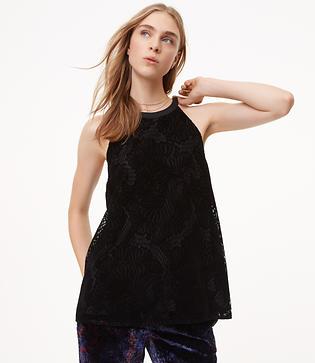 Loft Velvet Lace Halter Top