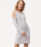 Loft Cable Cold Shoulder Sweater Dress