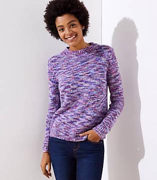 Loft Marled Mock Neck Sweater
