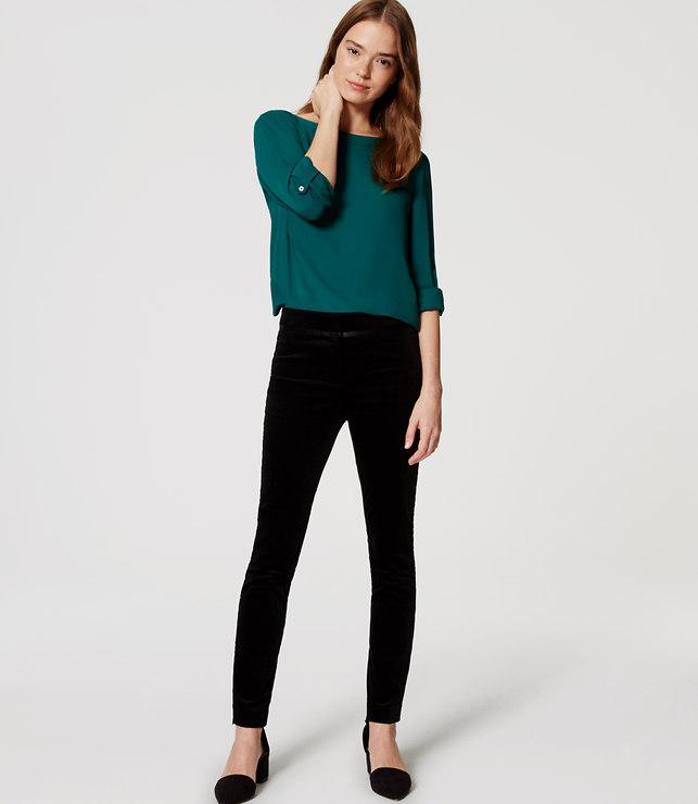 Loft Tipped Skinny Velvet Pants