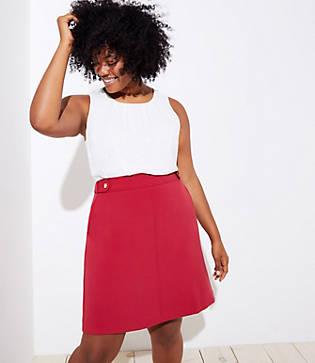 Loft Plus Button Tab Skirt