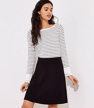 Loft Ottoman Knit Flare Skirt