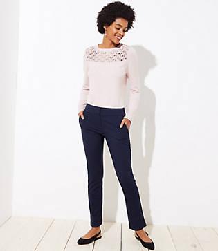 Loft Dot Jacquard Skinny Pants In Marisa Fit