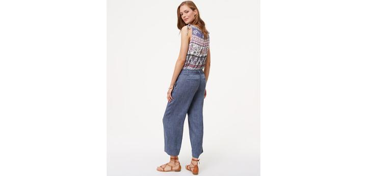 Loft Chambray Belted Culottes