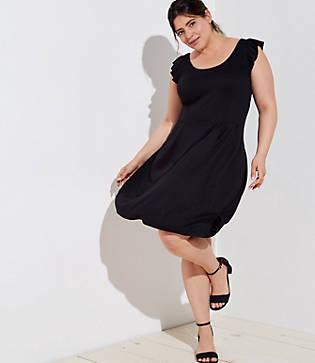 Loft Plus Ruffle Strap Flare Dress
