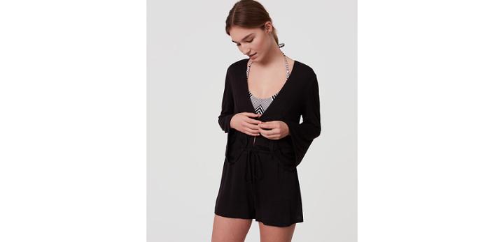 Loft Beach Tie Back Bell Sleeve Romper