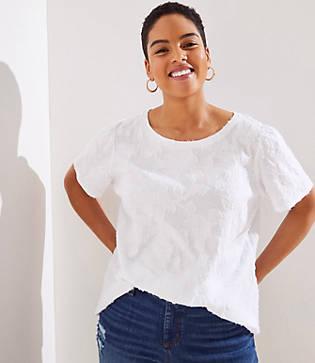 Loft Plus Floral Jacquard Tee