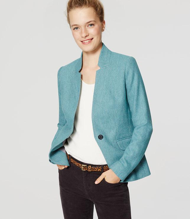 Loft Tweed Notched Blazer
