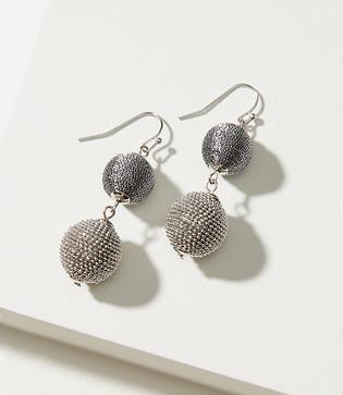 Loft Metallic Wrapped Ball Drop Earrings
