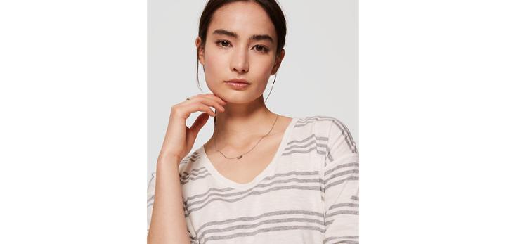 Loft Striped Drapey Tee