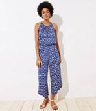 Loft Beach Ruffled Tie Neck Wide Leg Jumpsuit