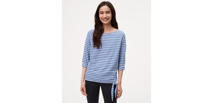 Loft Striped Side Tie Top