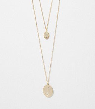 Loft Crystal Disc Pendant Necklace Set
