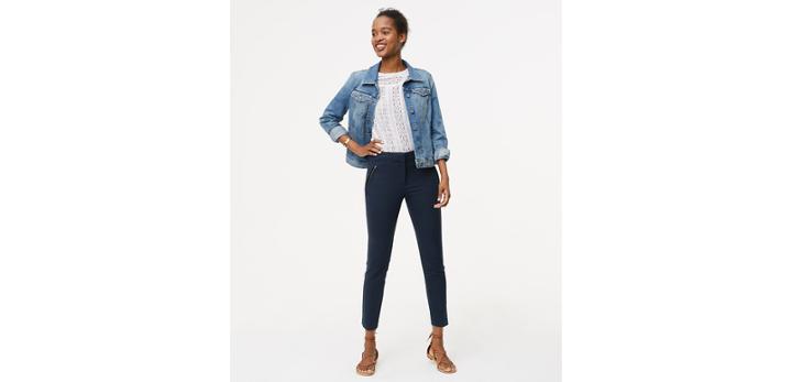 Loft Skinny Zip Pocket Pants In Marisa Fit