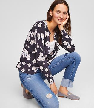 Loft Peony Blouson Cardigan