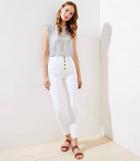 Loft Modern High Waist Slim Pocket Skinny Jeans In White