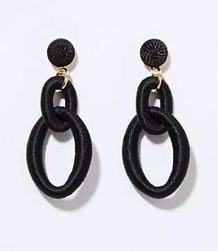 Loft Thread Wrapped Chain Link Drop Earrings