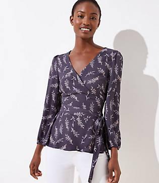 Loft Leafy Wrap Top