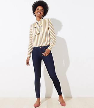 Loft Skinny Jeans In Dark Rinse Wash
