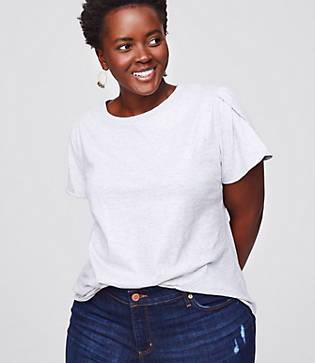 Loft Plus Shimmer Petal Sleeve Vintage Soft Tee