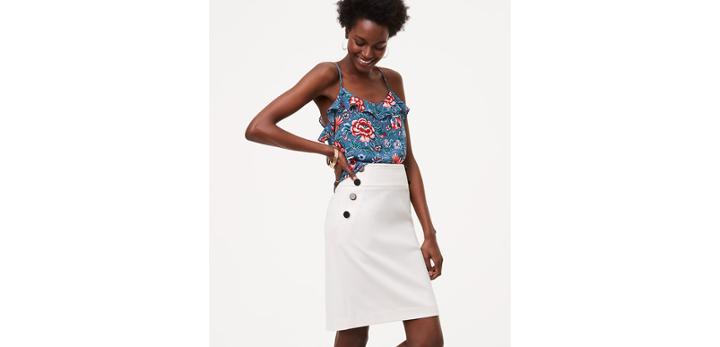 Loft Floral Ruffle Strappy Cami