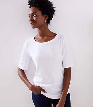 Loft Ribbed Scoop Neck Tee