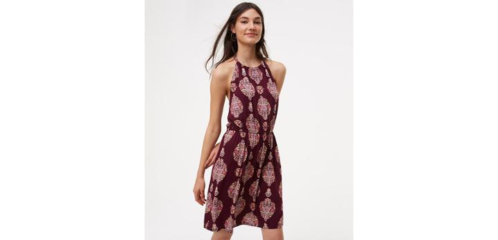 Loft Beach Floral Medallion Halter Dress