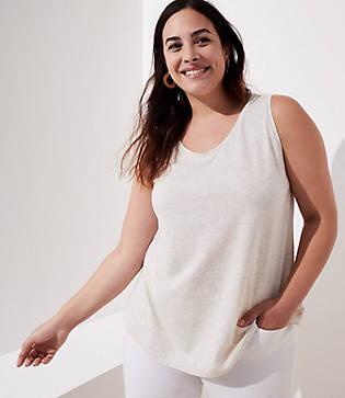 Loft Plus Striped Scoop Neck Tank