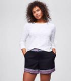 Loft Plus Border Embroidered Riviera Shorts With 5 Inseam