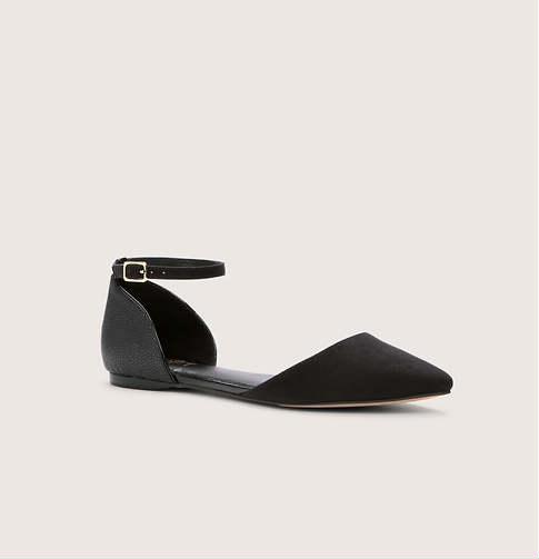 LOFT D'Orsay Ankle Strap Flats, Black