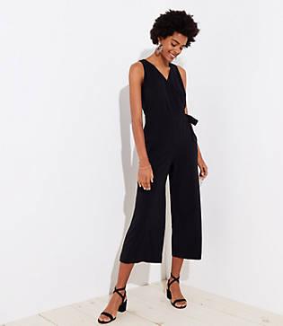 Loft Cropped Wrap Jumpsuit