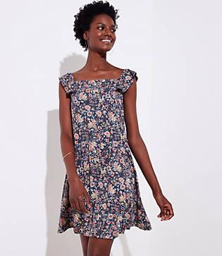 Loft Rose Garden Flutter Swing Dress