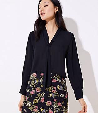 Loft Tie Neck Blouse